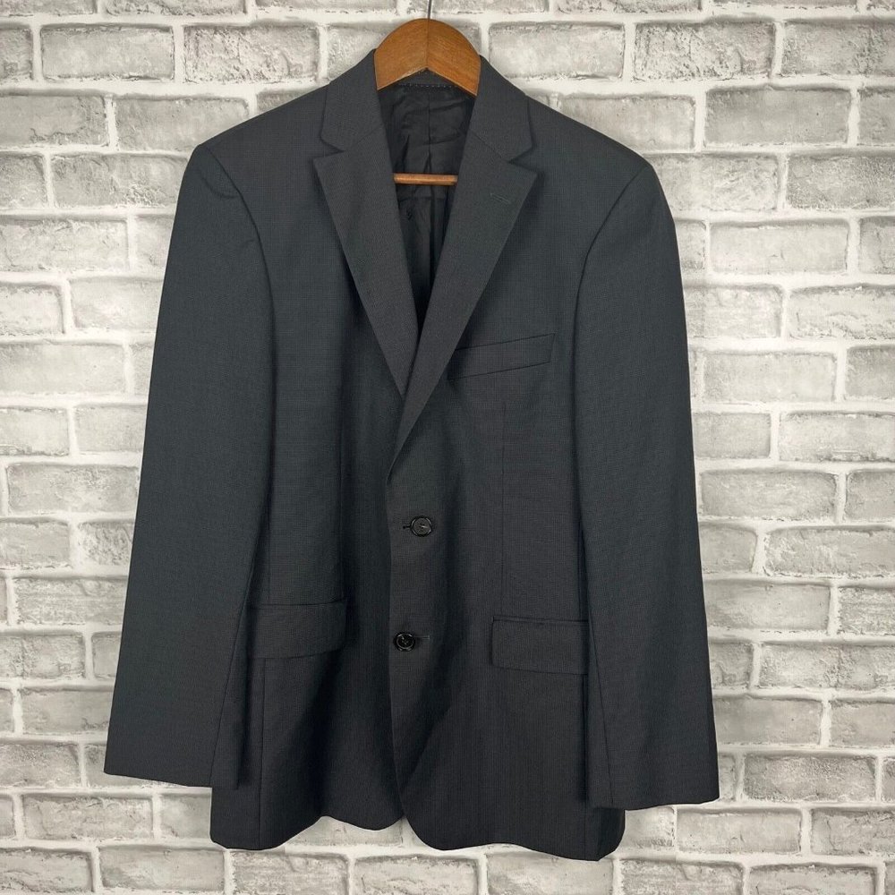 Hugo Boss Super 100 Double Vented Notch 2 Button 3 Pocket Gray Suit Jacket 36R